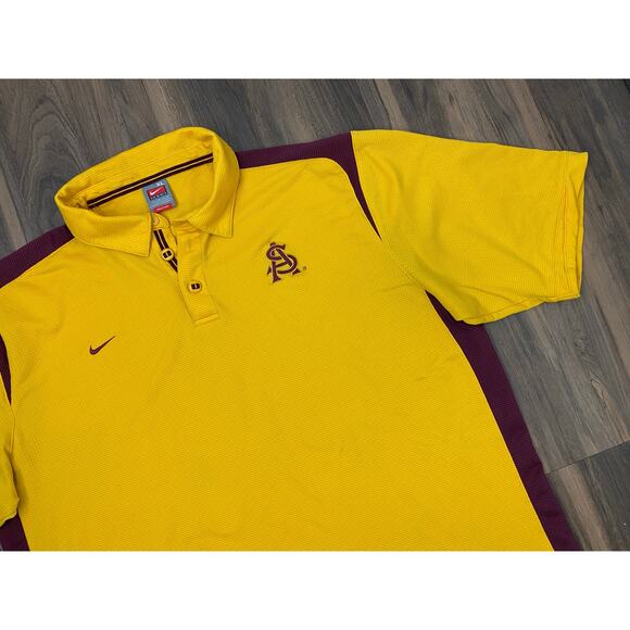 VTG Y2K Men Nike Team Arizona State Sun Devils performance polo golf shirt XL - Picture 1 of 4
